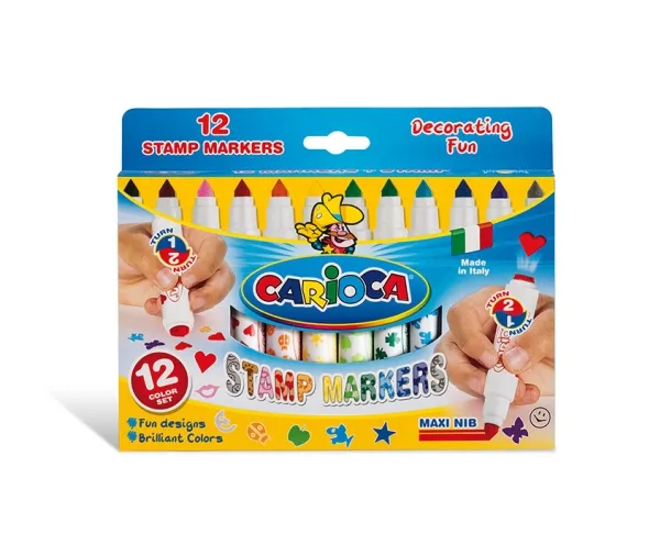 Carioca Stamperello, Multi, Flerfarget, Tusjspiss og stempel, 1 mm, 7 mm, Rund