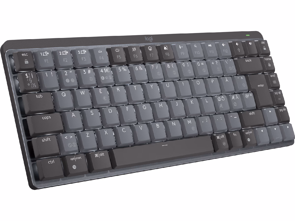 Logitech MX Mechanical Mini Minimalist Wireless Illuminated Performance Keyboard Graphite - Tactile - ND - Tastatur - Nordisk - Svart