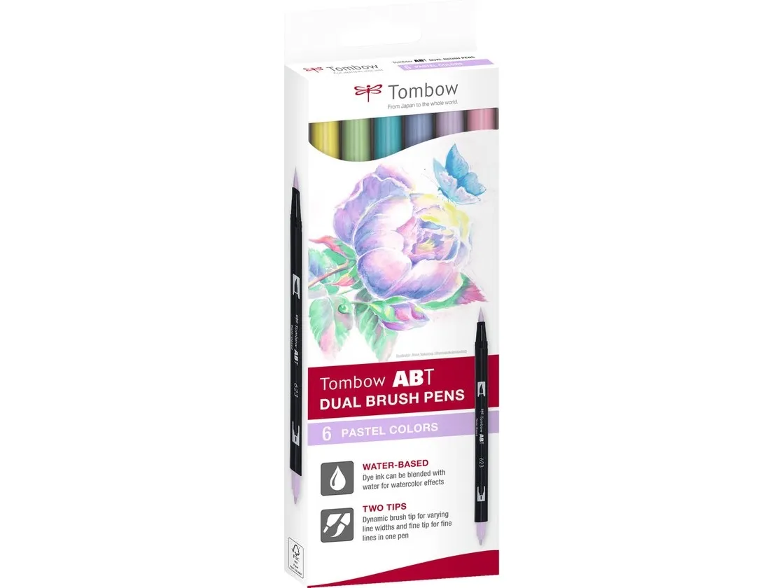 Tombow Marker ABT Dual Brush 6C-2 Pastellkartong (6)