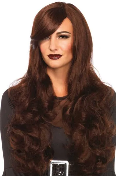 Leg Avenue Long Wavy Wig Brown Parukk