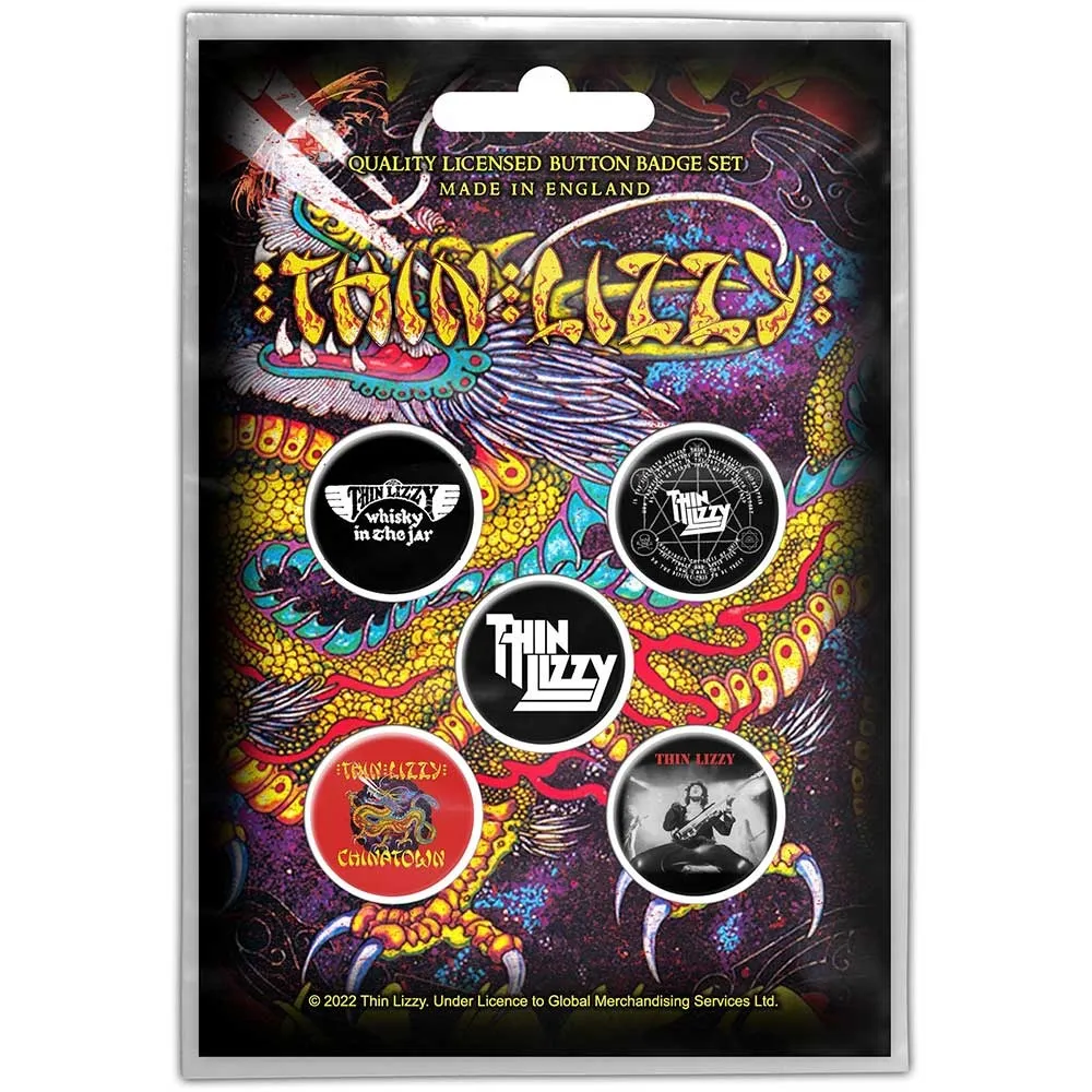 Thin Lizzy Button Badge Pack: Chinatown