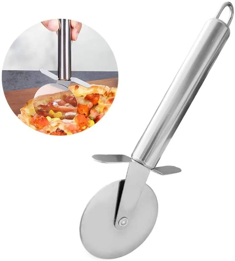 Pizzahjul i rustfritt stål.
