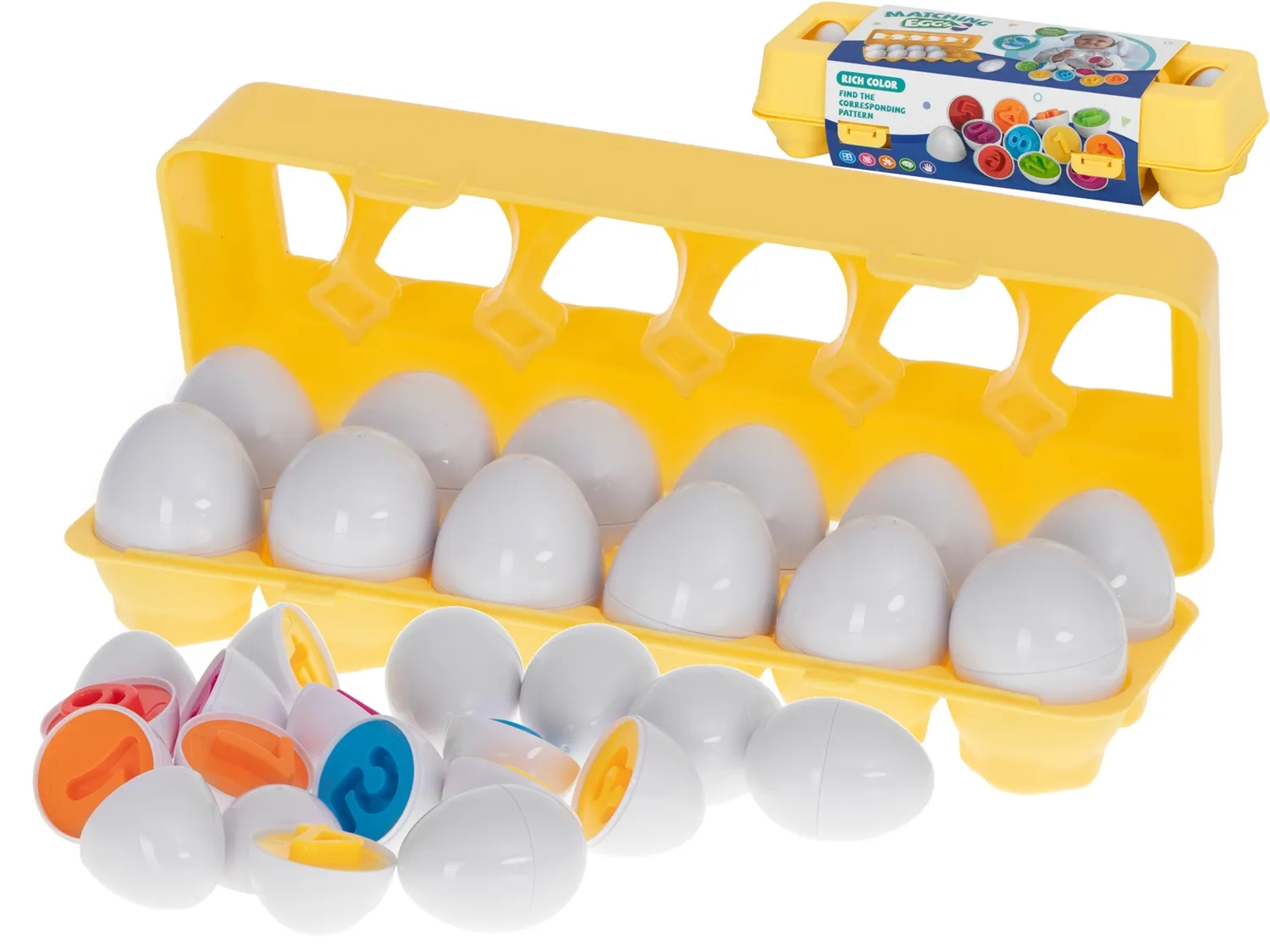 Pedagogisk Sorteringspuslespill – Match tall med 12 egg