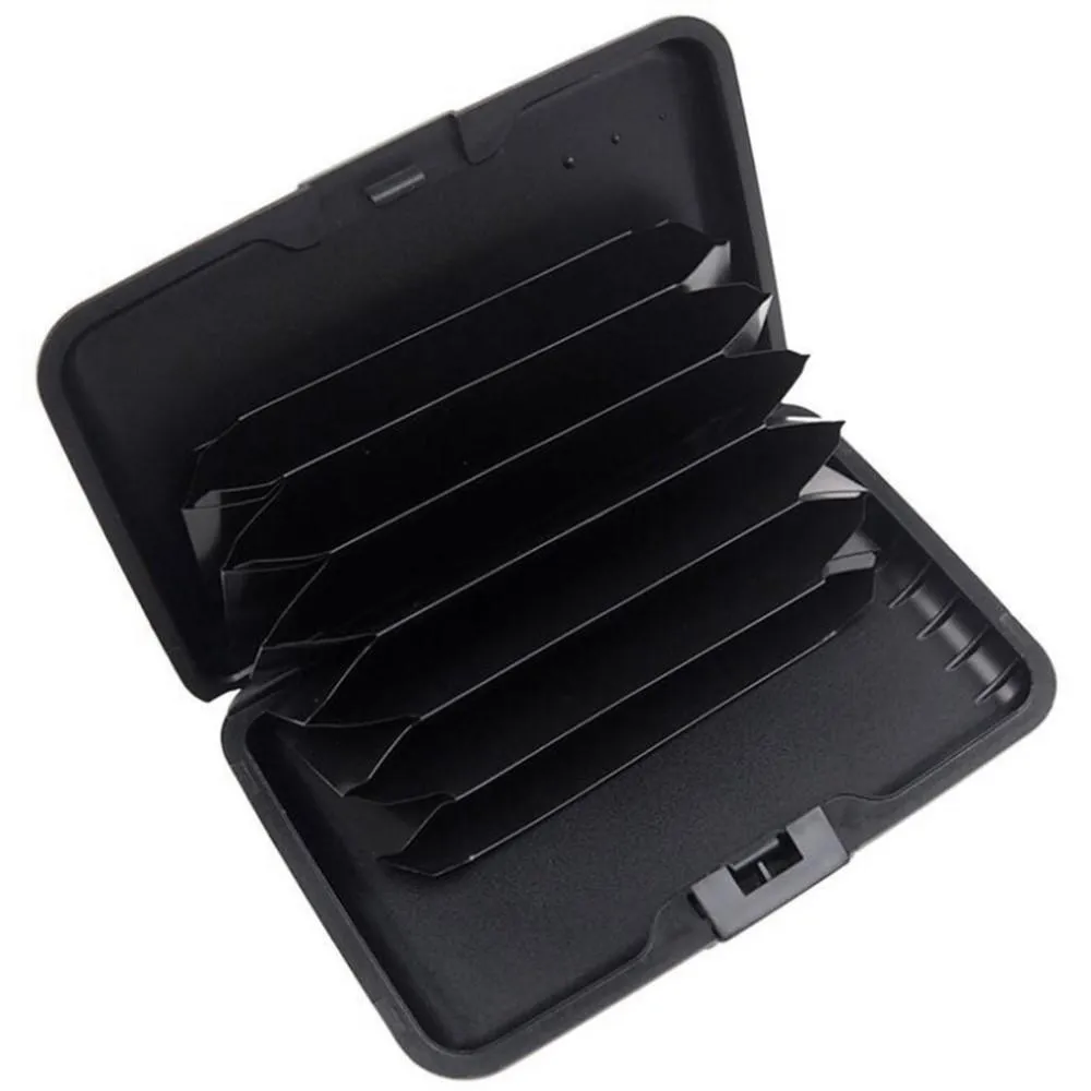 Kredittkort/visittkortholder/etui Aluminium Metal Svart