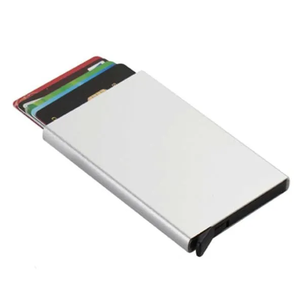 Metal Pop-Up Card Holder med RFID Shelter Silver