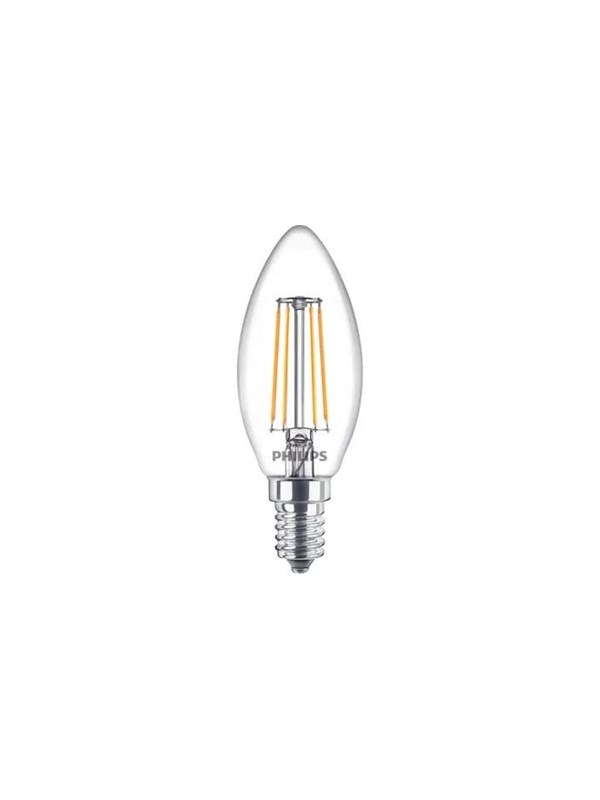 Philips LED-lyspære B35 3,4W/827 (40W) Clear 6-pack E14