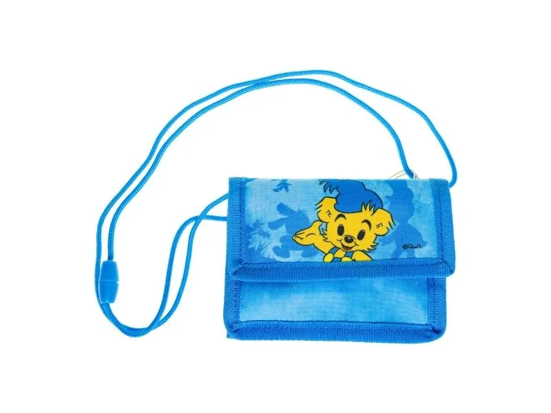BAMSE lommebok med sikkerhetssnor, 13,5 x 9 cm