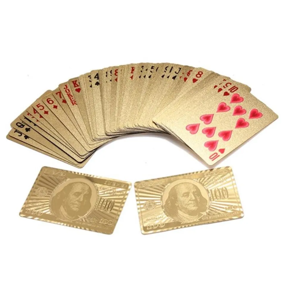$100 gullplast PVC Poker vanntett spillkort kortstokk