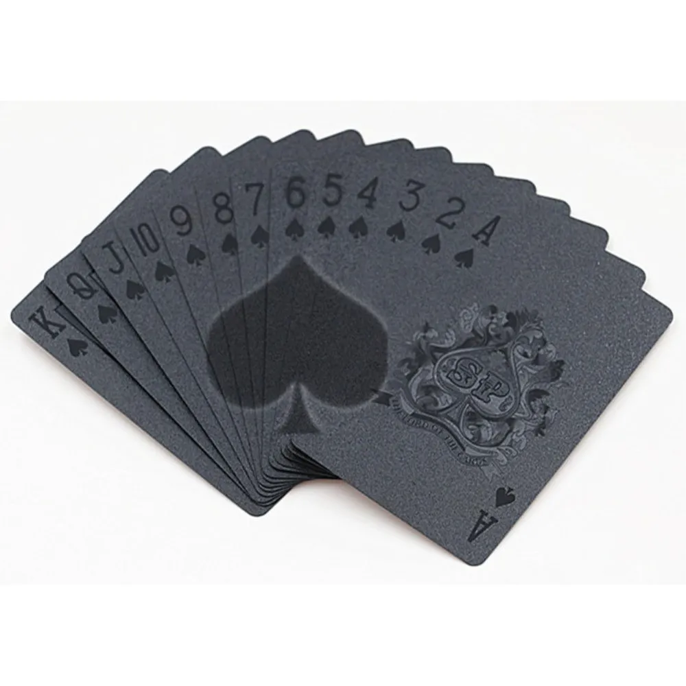 Svart plast PVC Poker vanntett spillkort kortdekk