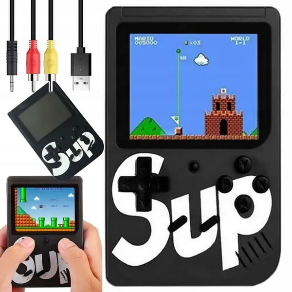 3" Mini Retro Håndholdt Spillkonsoll 400-i-1 32-Bit Svart