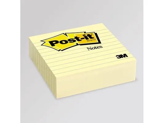 Post-it blokk 675-YL 100x100 mm i linjer, gul (3M0257)