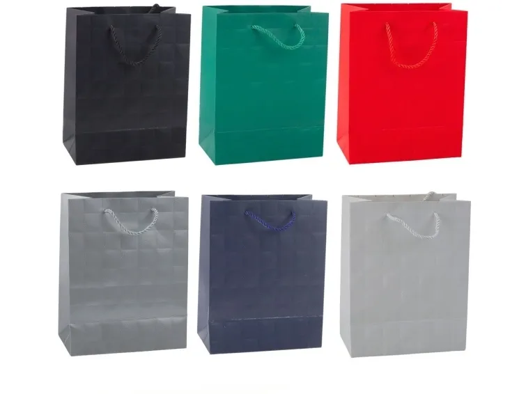 Lean gavepose elegant preget firkanter 23 x 18 x 10,5 cm