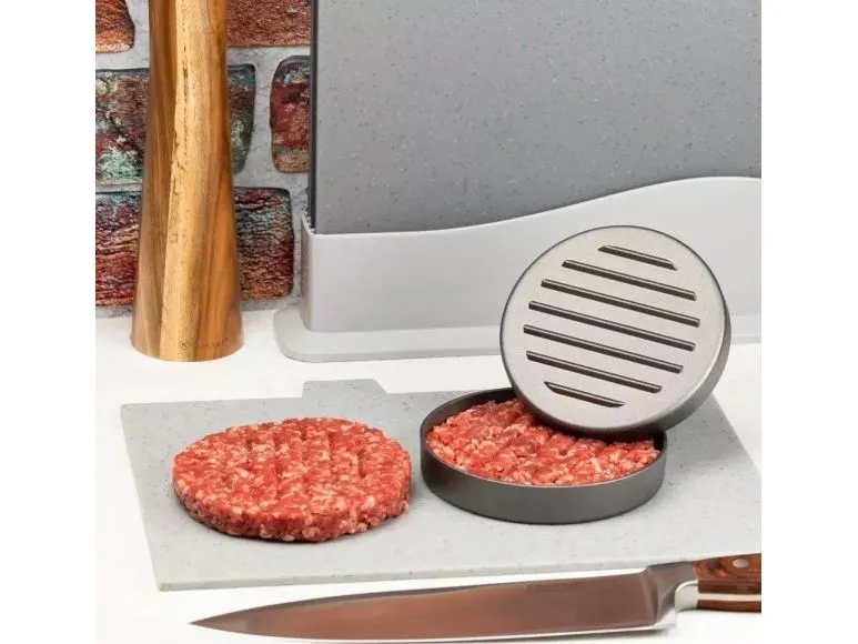 KINGHOFF hamburgerpresse i aluminium 12 cm