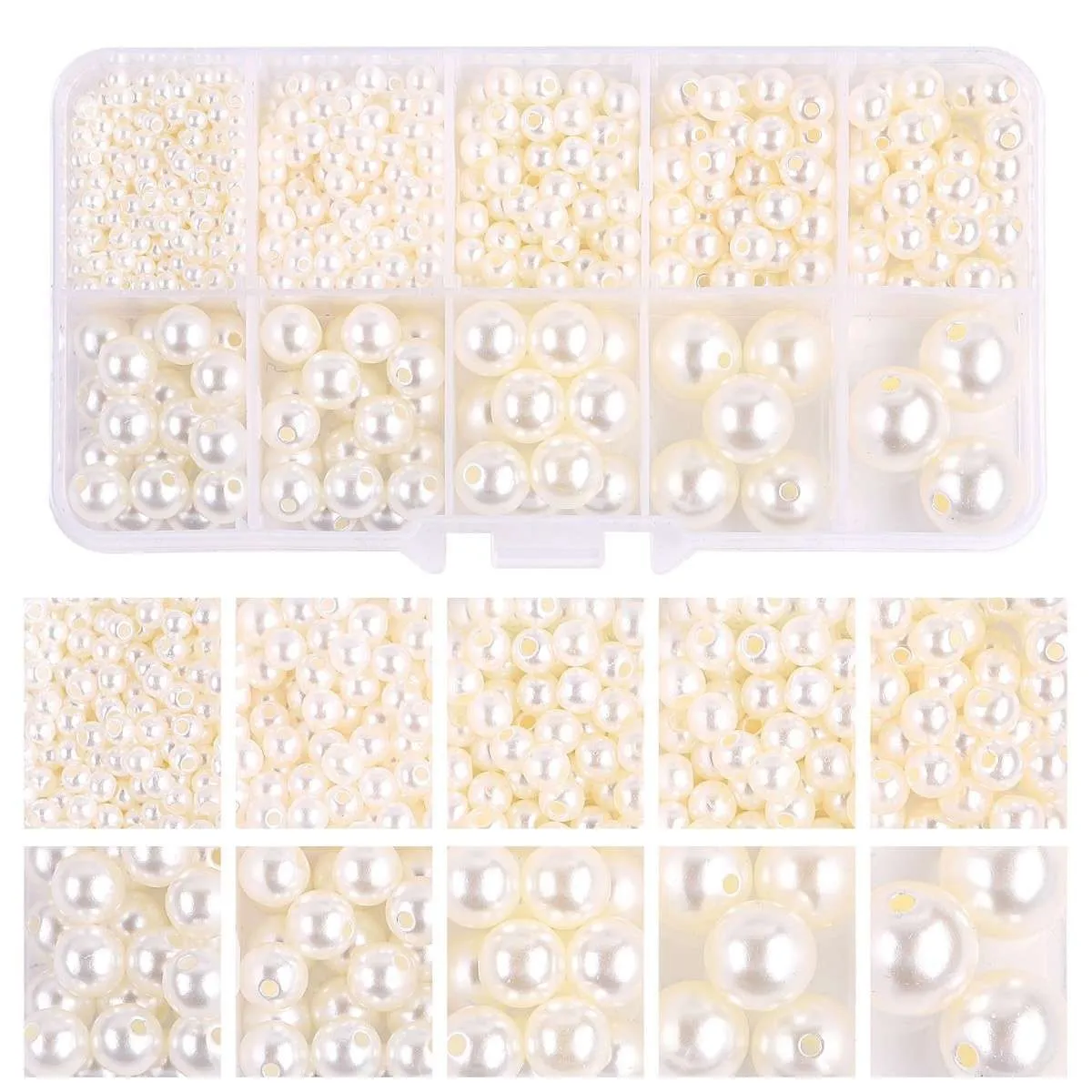 Akrylperler 800stk, Smykkefremstilling - DIY - Perleimitasjon