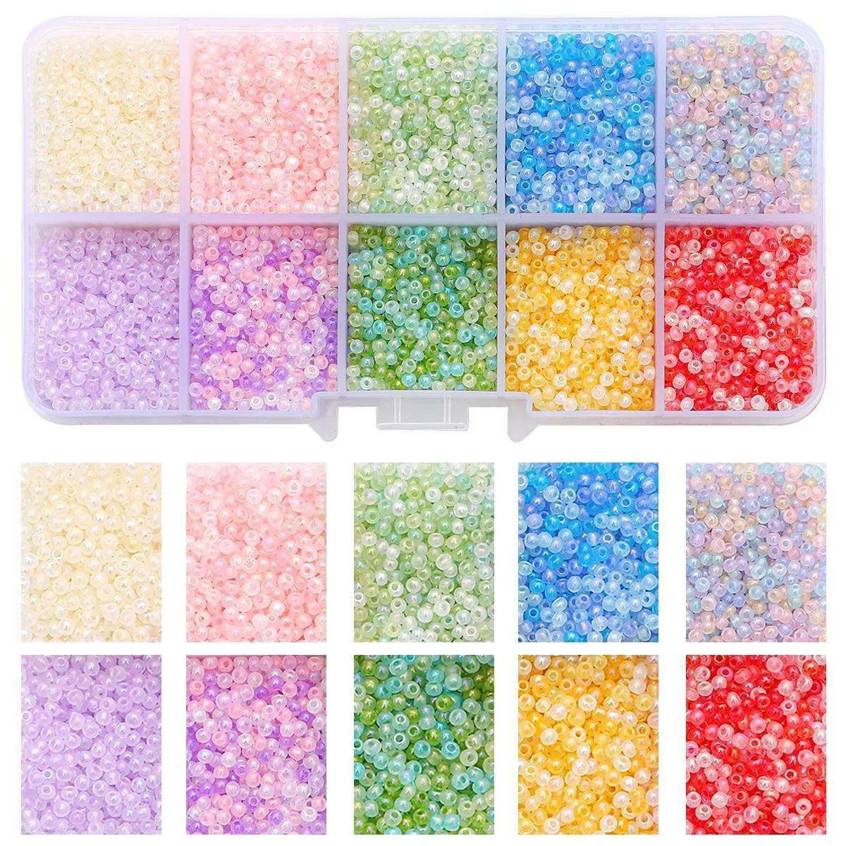 Glassperler - Frøperler 2mm - Smykkelaging - DIY