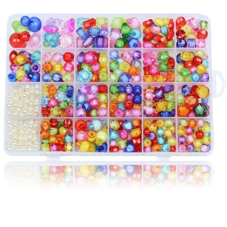 DIY - Perleboks - Akrylperler - Mix - 500 stk - Smykkefremstilling