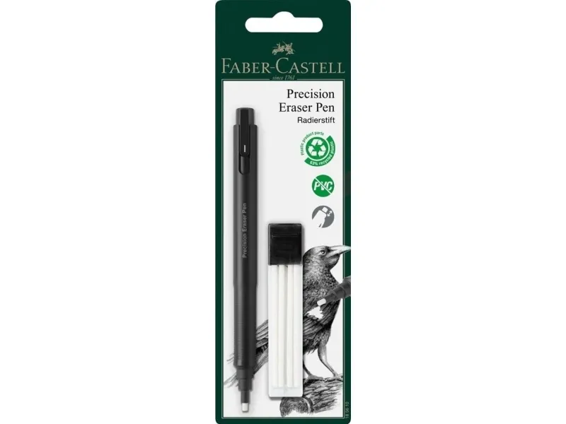 Faber-Castell Precision Eraser Pen, Plast, Sort, Voksen, Blister, 1 stykker