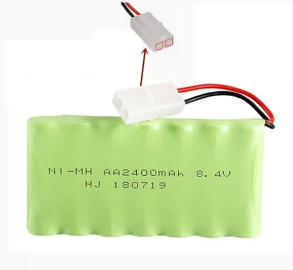 Yunique 8,4V 2400mAh RC-batteri, Ni-MH AA oppladbart batteri, med Tamiya-kontakt, for RC-bil, RC-båt, RC-tank, elektroverktøy, husholdningsapparater