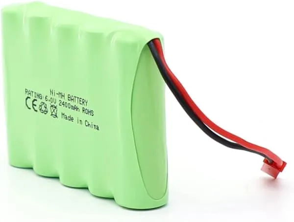 Yunique 6V 2400mAh RC-batteri, Ni-MH AA oppladbart batteri, med JST-kontakt, for RC-bil, RC-båt, RC-tank, elektroverktøy | Mål 52x72x15mm