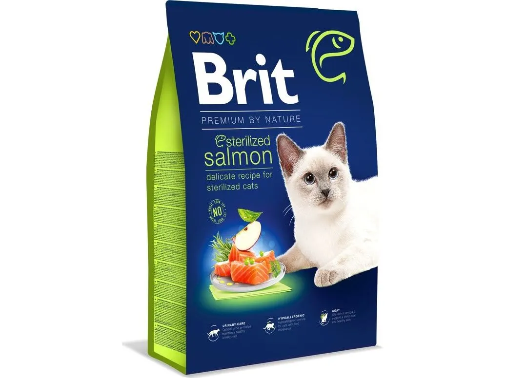 Brit tørrfôr Premium Sterilized med laks 0,3 kg