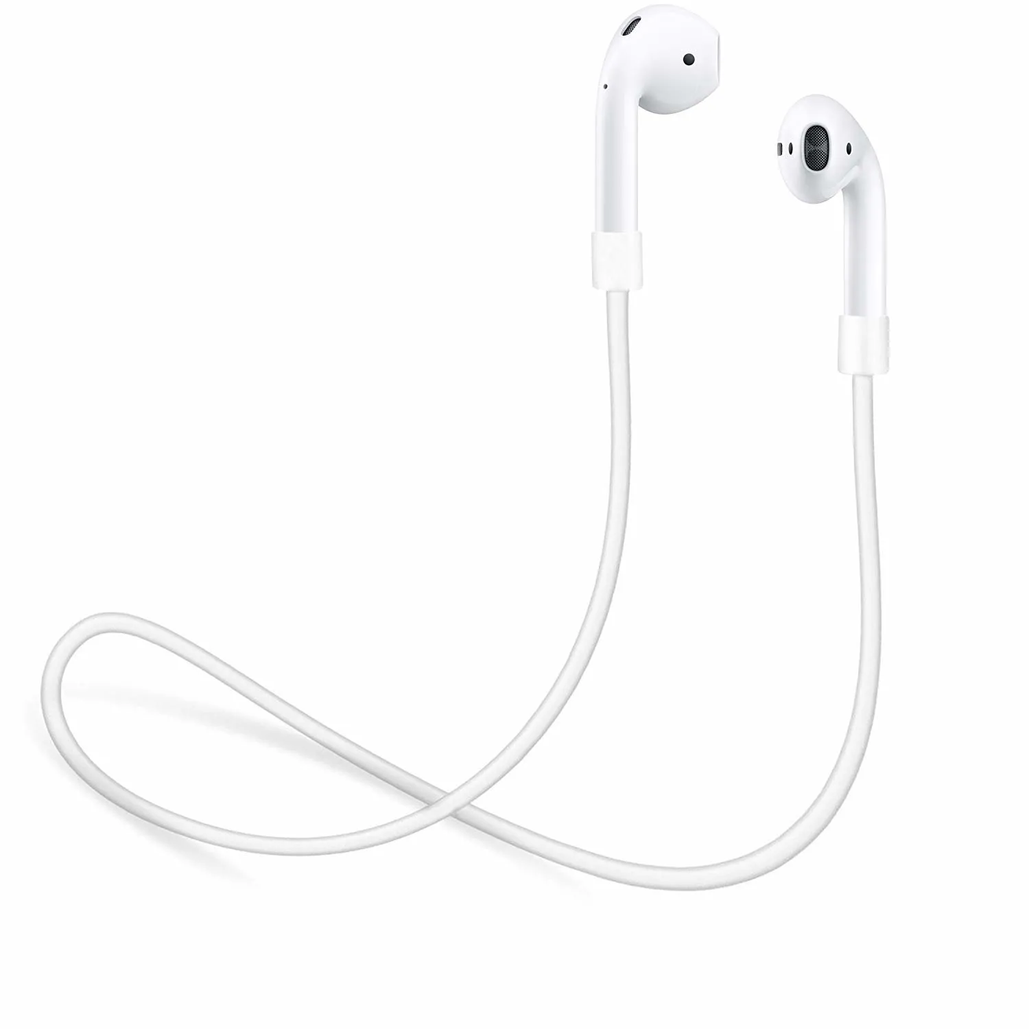 2x Hvit magnetisk silikon ledning Apple AirPods stropp stropper