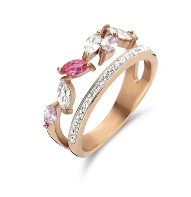 Victoria rosegullfarget edelstenring