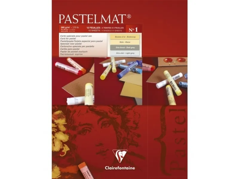 Clairefontaine PastelMat, Kunstark/-papir, 360 g/m², 12 ark