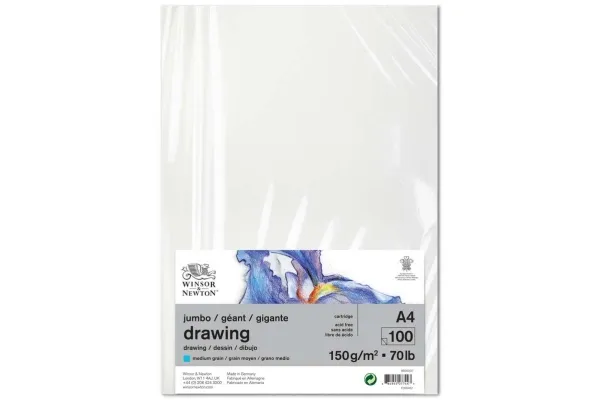 Tegneblokk jumbo medium 150 g A4, 100 ark
