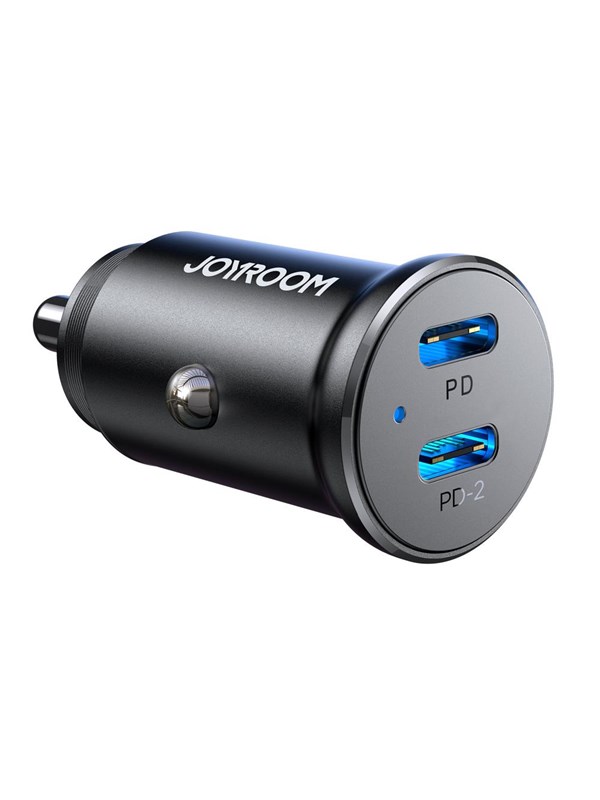 Joyroom  JR-CCN06 30W 2x USB-C mini car charger metal - black