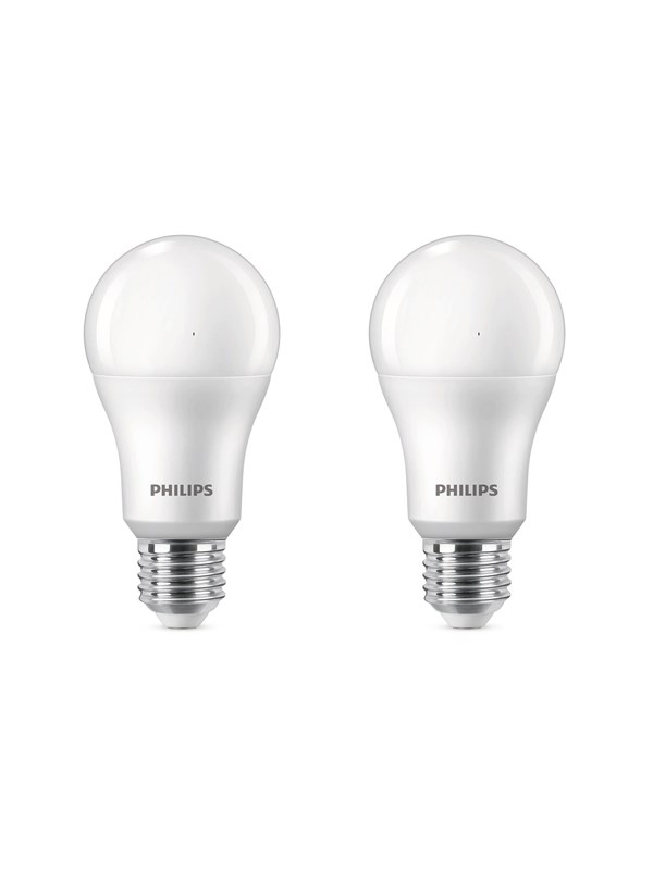 Philips LED-lyspære Standard 13W/840 (100W) frosted 2-pack E27