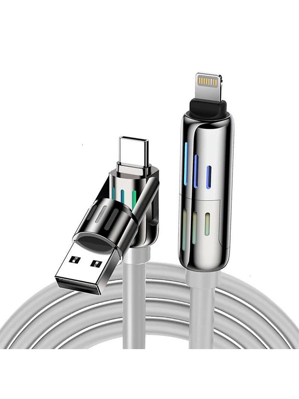 BlitzWolf BW-HDC6 4-in-1 USB-C/USB-A to USB-C/Lightning Cable 240W RGB