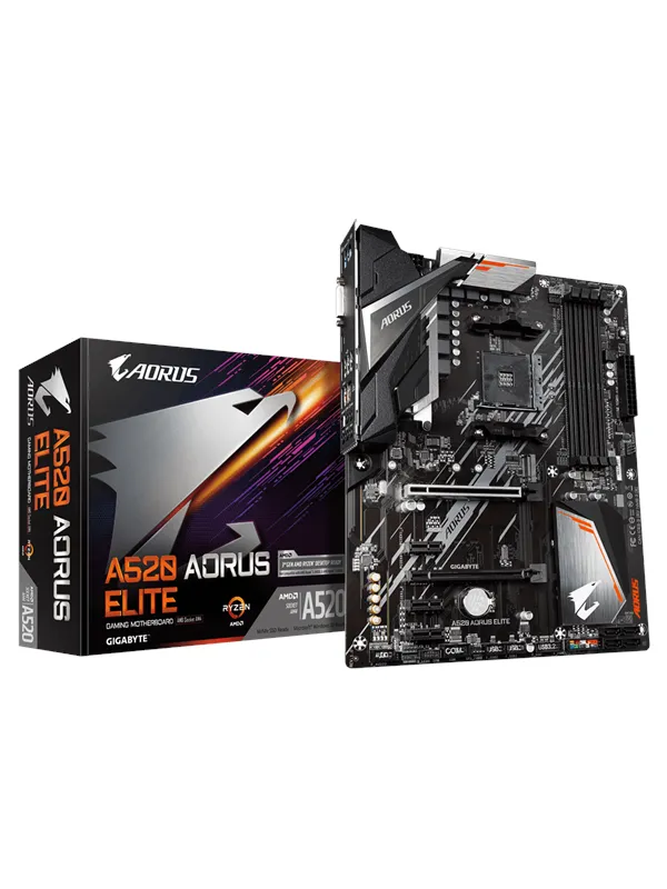 GIGABYTE A520 AORUS ELITE Hovedkort - AMD A520 - AMD AM4 socket - DDR4 RAM - ATX