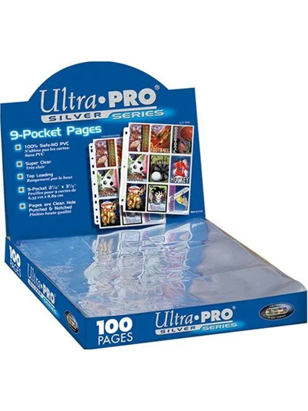 UltraPro 9-Pocket Pages Silver Blue (100 Pages)