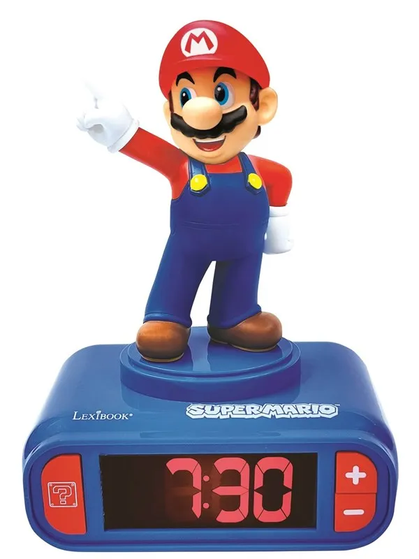 Mario Digital Alarm Clock with 3D Super  Figure Lights and Sounds
