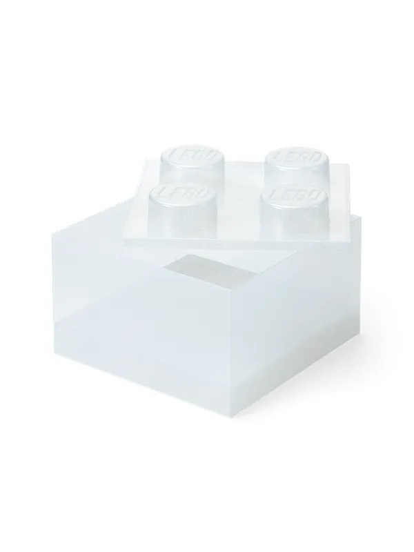 LEGO Storage Brick 4 Top Lid Glitter Translucent