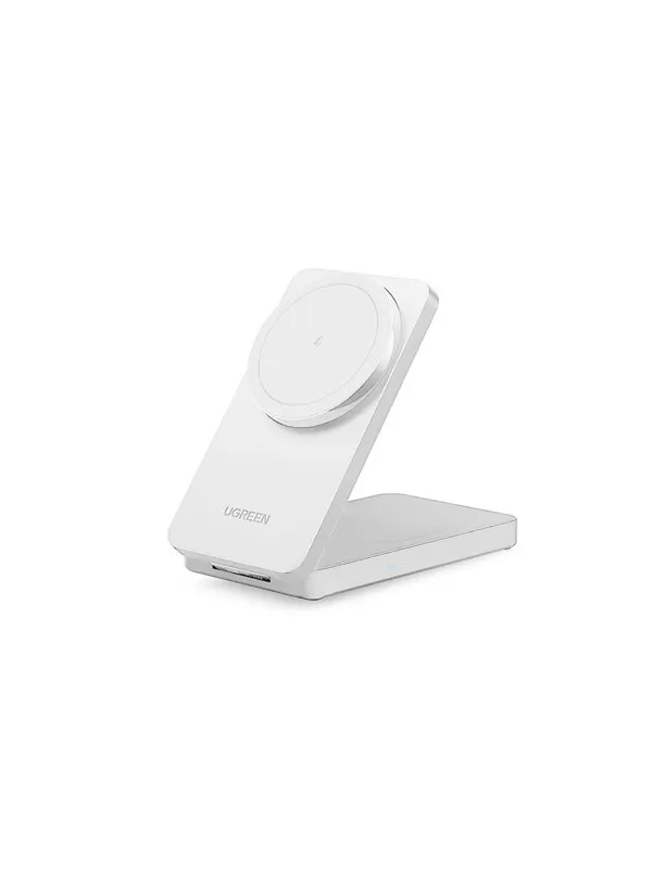 UGREEN 2-i-1 Magnetisk trådløs lader, Hvit