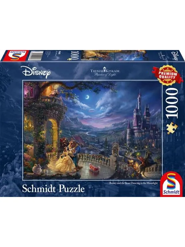 Schmidt Puzzle - Thomas Kinkade: Disney - The Beauty and the Beast Dancing in the Moonlight (1000 pieces) Gulv