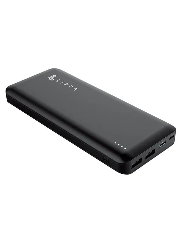 Lippa 26.800 mAh Powerbank 60W USB-C PD & QC USB-A Output - Black Nødlader - Svart - 26800 mAh