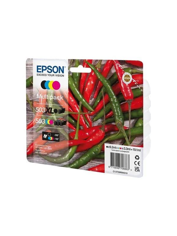 Epson 503/503 XL Multipack - 4-pack - XL(black) + Standard Capacity - black yellow cyan magenta - original - ink cartridge