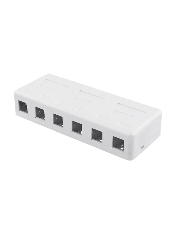 Deltaco Surface Mount Box For Keystone 6 ports White