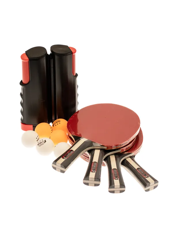 Nordic Games Table tennis set with adjustable net 4 rackets and 6 balls