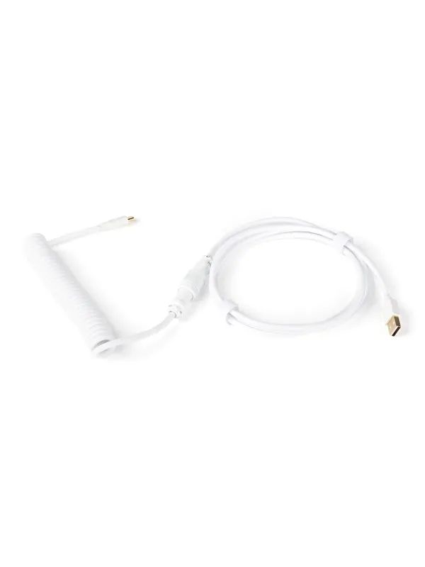 DUTZO Coiled Aviator Micro-USB B cable - White - Upgrade Accessories - Hvit