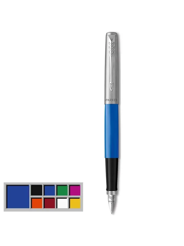 Parker Jotter Originals Fountain Pen | Classic Blue Finish | Medium Nib | Blue Ink