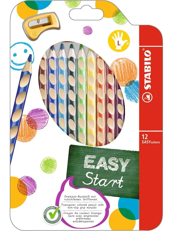 STABILO  Colored pencils EASYCOLOR L 12-STK ASS. For lefthanded
