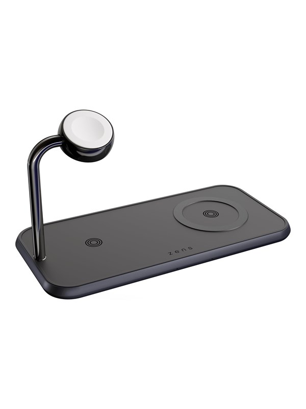 ZENS Dual+Watch Aluminium Magnetic Wireless Charger Black