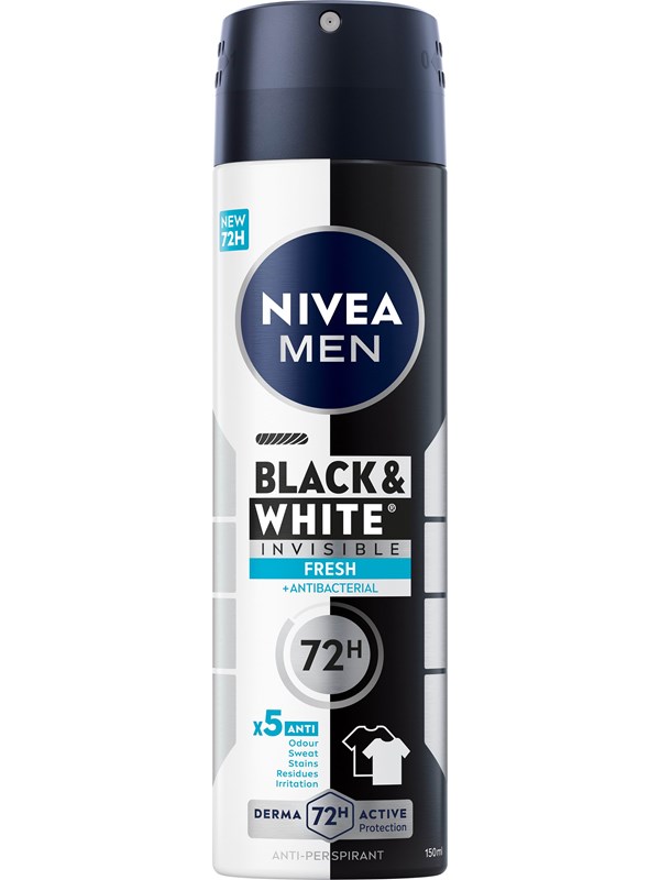 Nivea Black & White Invisible Fresh Male Spray 150ml