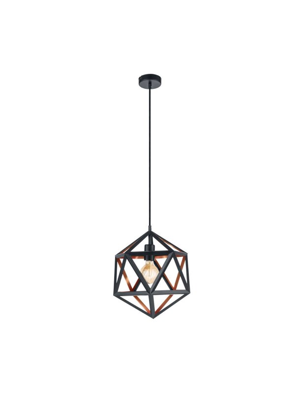 EGLO EMBLETON 1 PENDELLAMPE E27 Ø305 SVART/KOBBER