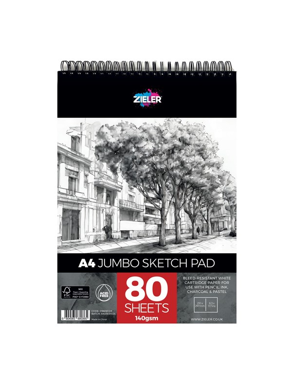 Zieler Sketchbook JUMBO SPIRAL A4 140g.