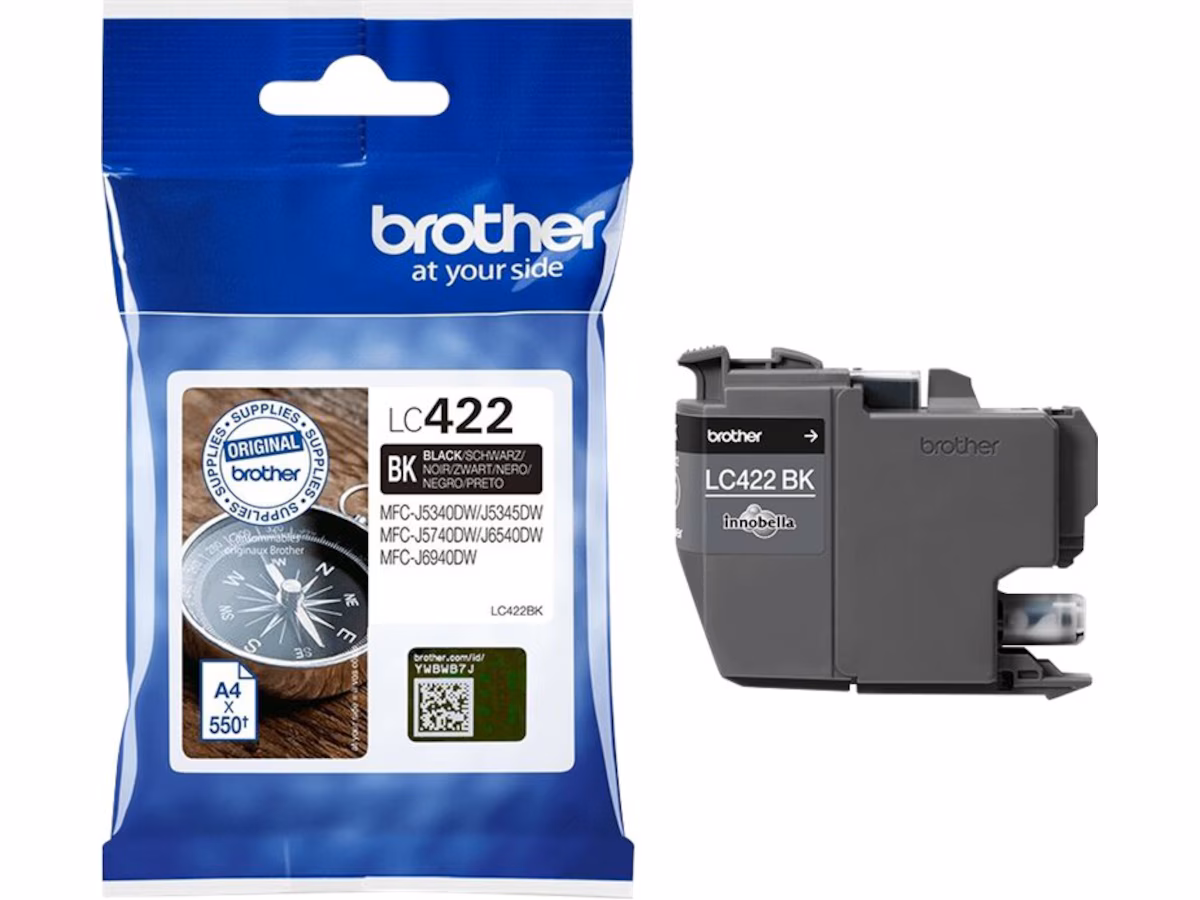 Brother blekk LC422BK Sort