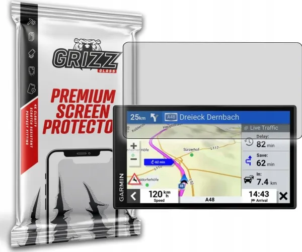Etui til navigasjon GrizzGlass matt foliefolie PaperScreen til Garmin DriveSmart 76